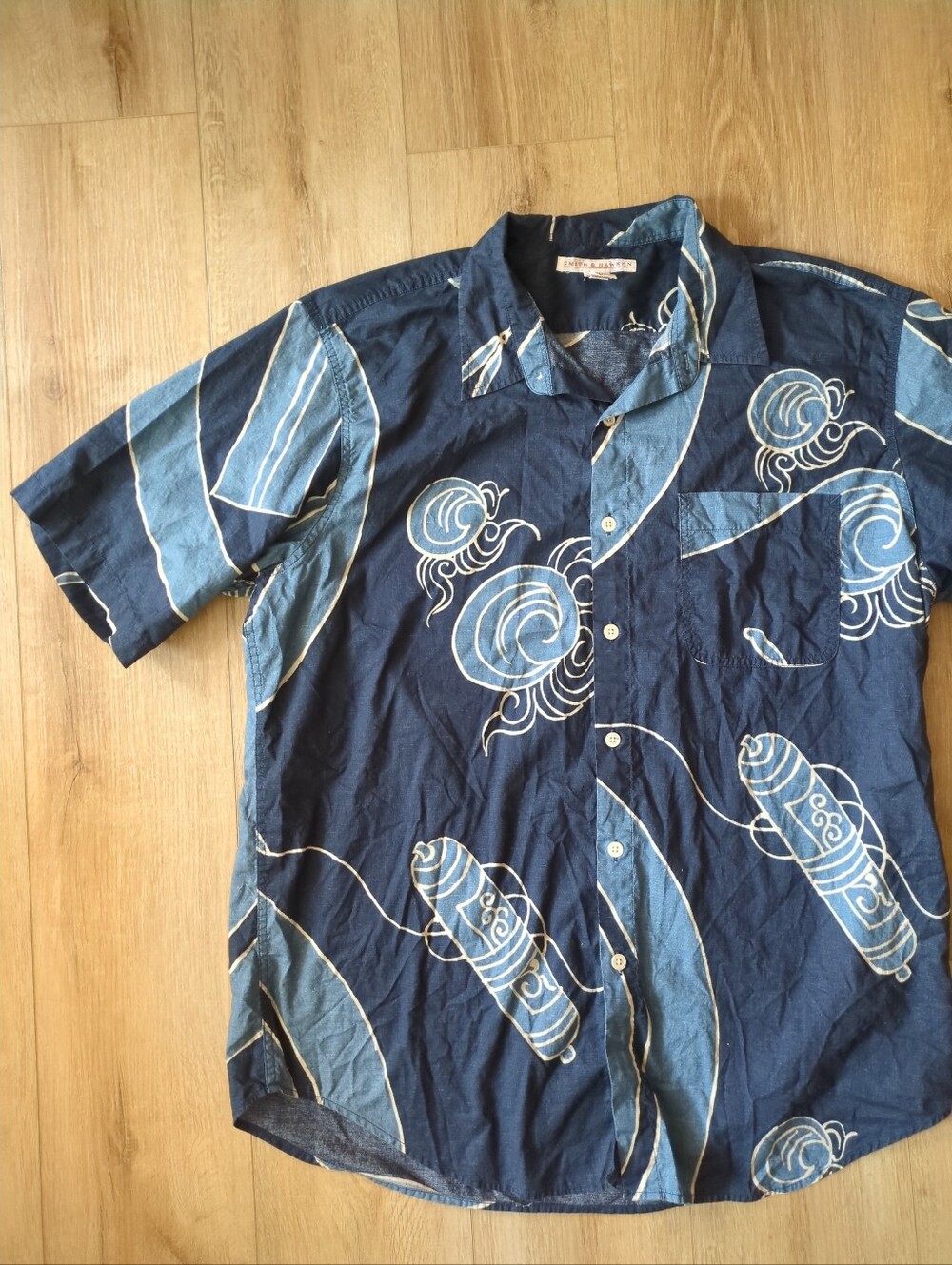 Vintage Smith & Hawken Tribal Hawaiian Camp Surf Shirt Button Up Hong Kong XL